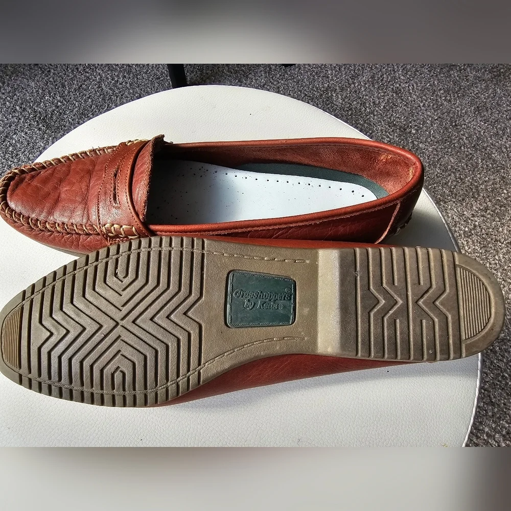 Grasshoppers women's Brown Leather Moccasin Loafers